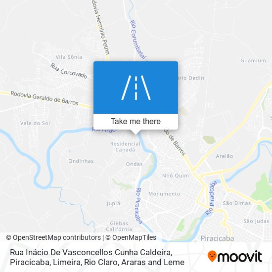 Mapa Rua Inácio De Vasconcellos Cunha Caldeira