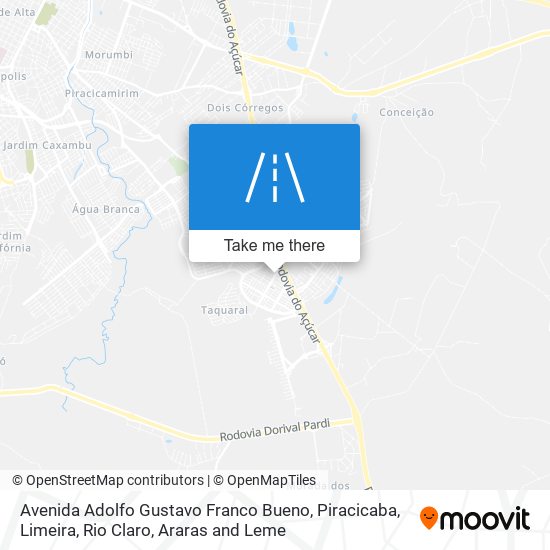 Mapa Avenida Adolfo Gustavo Franco Bueno