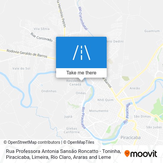 Rua Professora Antonia Sansão Roncatto - Toninha map
