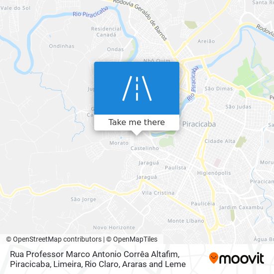 Mapa Rua Professor Marco Antonio Corrêa Altafim