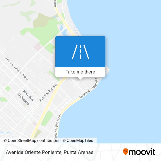 Mapa de Avenida Oriente Poniente