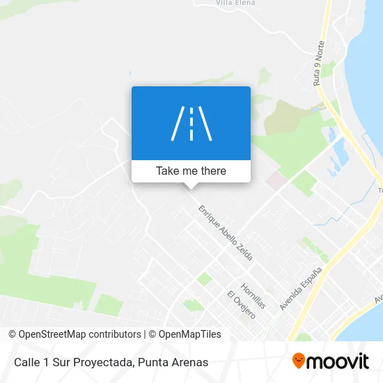 Calle 1 Sur Proyectada map