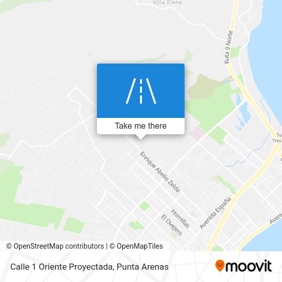 Calle 1 Oriente Proyectada map