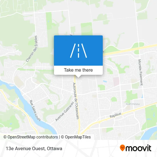 13e Avenue Ouest map