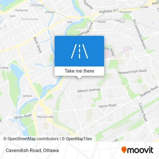 Cavendish Road map