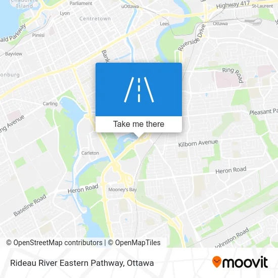 Rideau River Eastern Pathway map