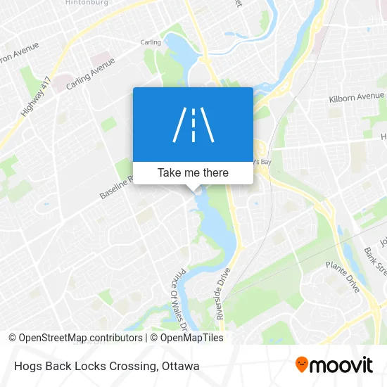 Hogs Back Locks Crossing map