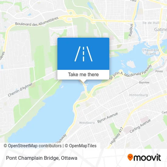 Pont Champlain Bridge map