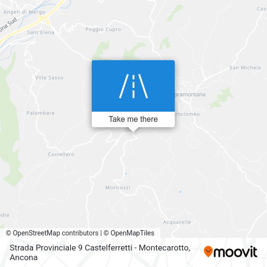 Strada Provinciale 9 Castelferretti - Montecarotto map