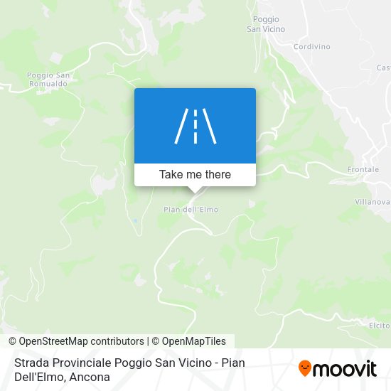 Strada Provinciale Poggio San Vicino - Pian Dell'Elmo map