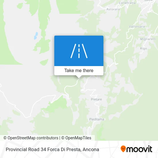 Provincial Road 34 Forca Di Presta map