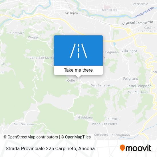 Strada Provinciale 225 Carpineto map