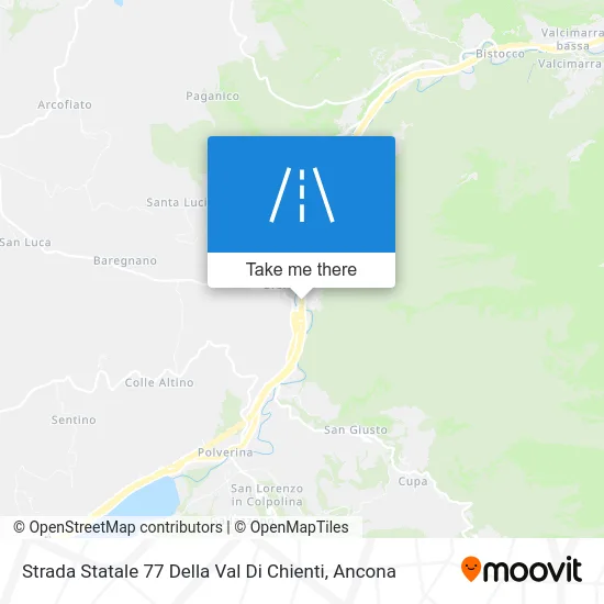 State Road 77 of Val Di Chienti map
