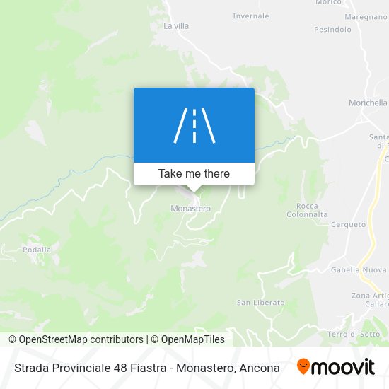 Strada Provinciale 48 Fiastra - Monastero map