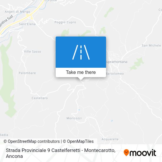 Strada Provinciale 9 Castelferretti - Montecarotto map