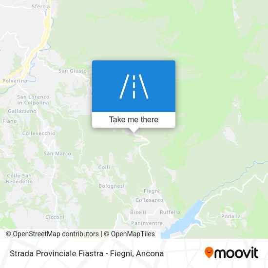 Strada Provinciale Fiastra - Fiegni map