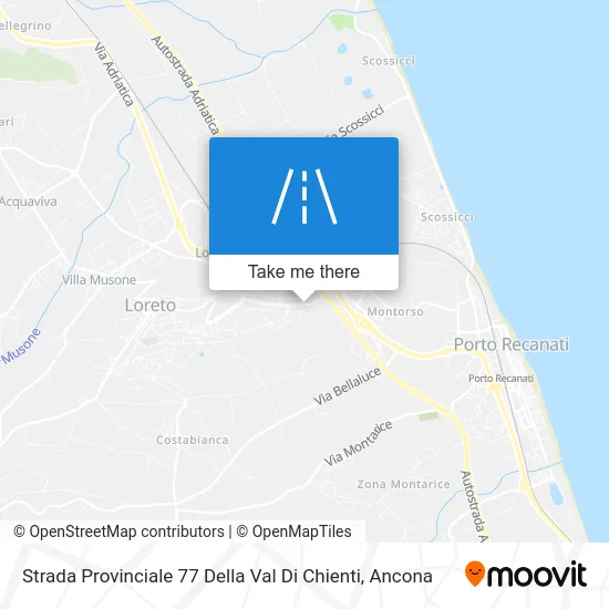 Provincial Road 77 of Val Di Chienti map