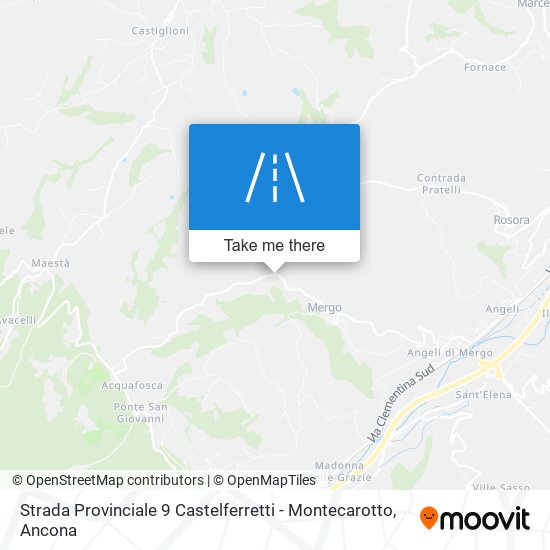 Strada Provinciale 9 Castelferretti - Montecarotto map