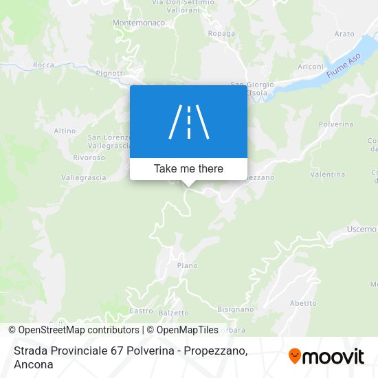 Strada Provinciale 67 Polverina - Propezzano map