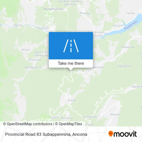Provincial Road 83 Subappennina map
