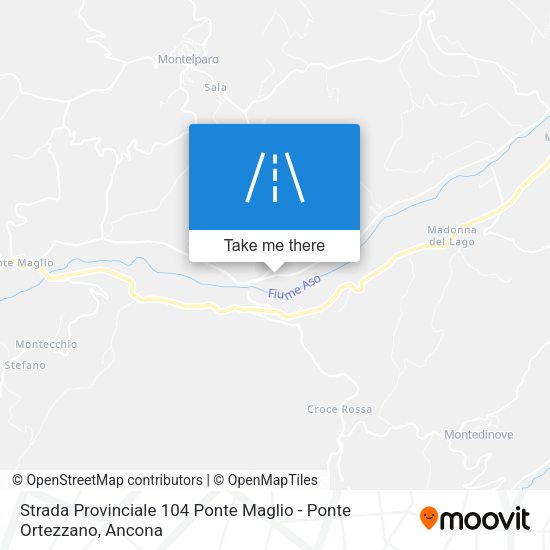 Strada Provinciale 104 Ponte Maglio - Ponte Ortezzano map
