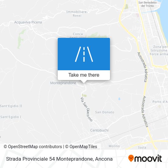 Strada Provinciale 54 Monteprandone map