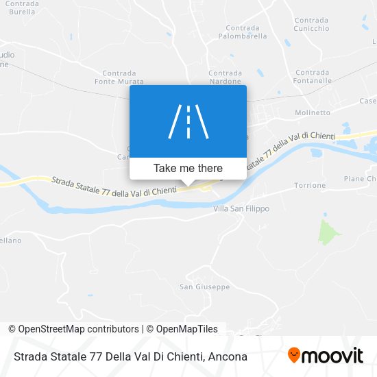 Strada Statale 77 Della Val Di Chienti map