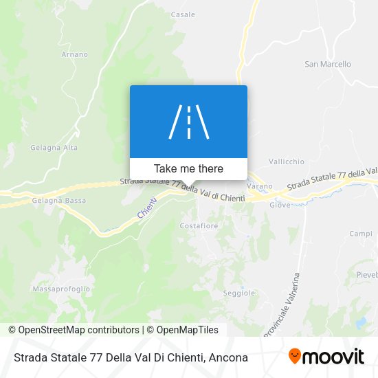 Strada Statale 77 Della Val Di Chienti map