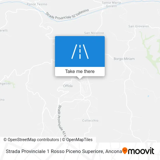 Strada Provinciale 1 Rosso Piceno Superiore map