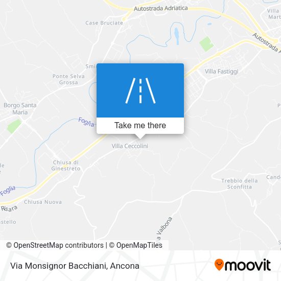 Via Monsignor Bacchiani map