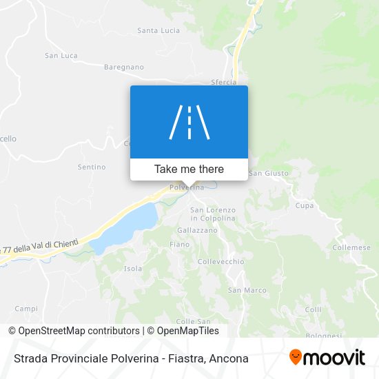 Strada Provinciale Polverina - Fiastra map