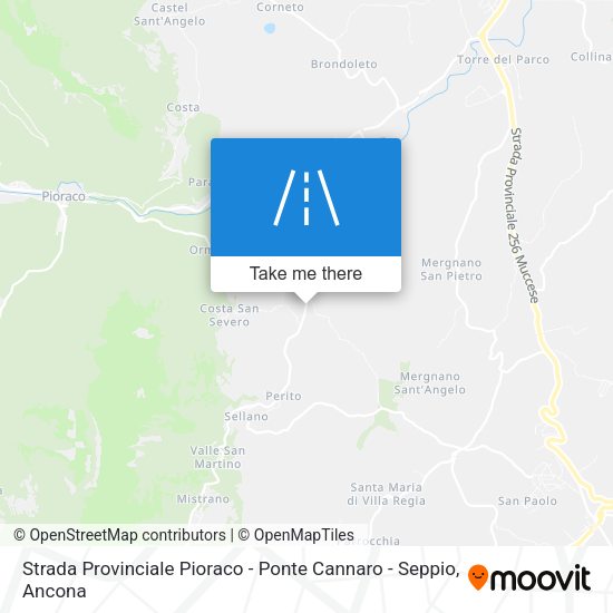 Strada Provinciale Pioraco - Ponte Cannaro - Seppio map