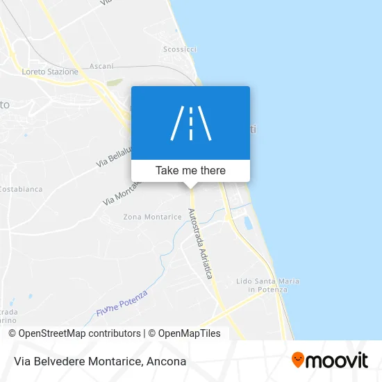 Via Belvedere Montarice map