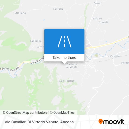 Via Cavalieri Di Vittorio Veneto map