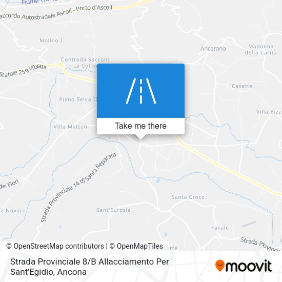 Strada Provinciale 8 / B Allacciamento Per Sant'Egidio map