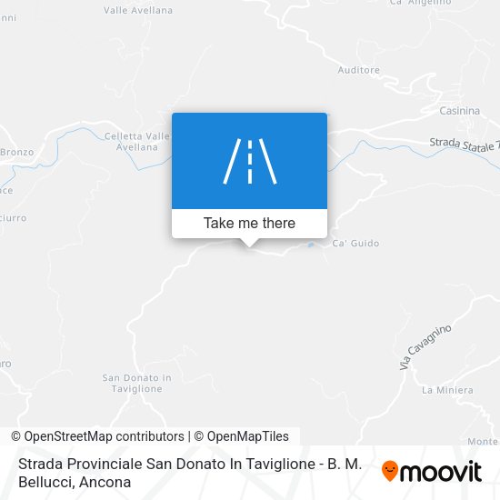 Strada Provinciale San Donato In Taviglione - B. M. Bellucci map