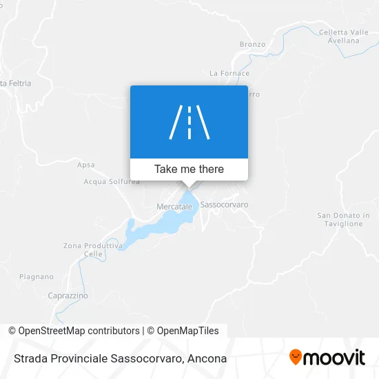 Sassocorvaro Provincial Road map