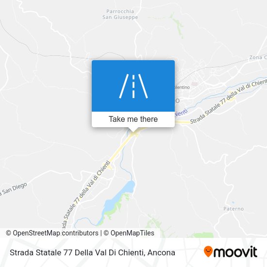 Strada Statale 77 Della Val Di Chienti map