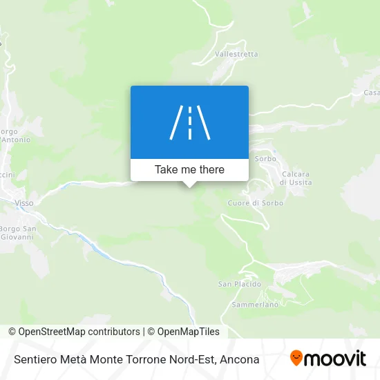 Sentiero Metà Monte Torrone Nord-Est map