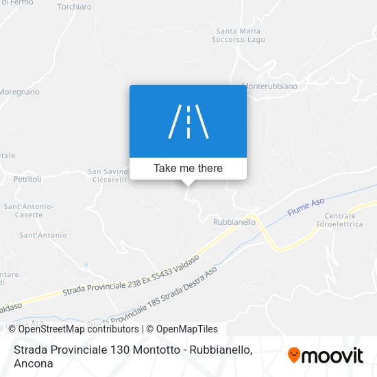 Strada Provinciale 130 Montotto - Rubbianello map