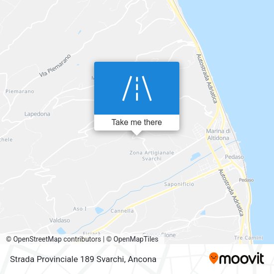 Strada Provinciale 189 Svarchi map