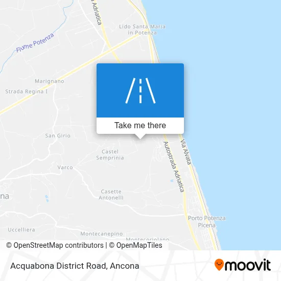 Acquabona District Road map