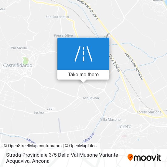 Strada Provinciale 3 / 5 Della Val Musone Variante Acquaviva map