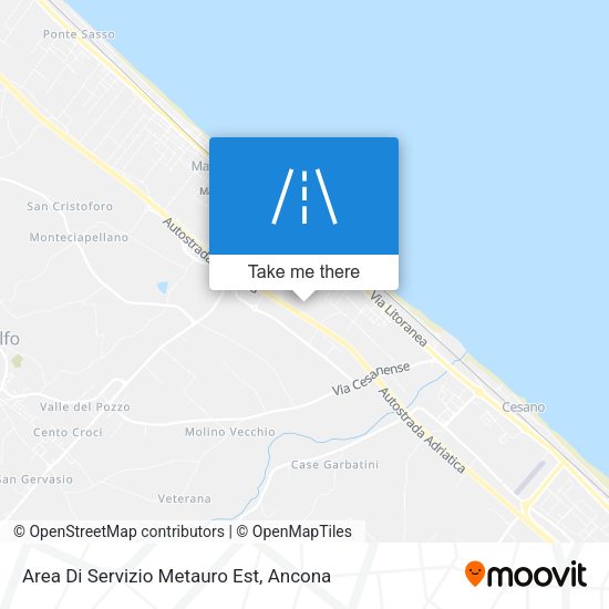 Area Di Servizio Metauro Est map