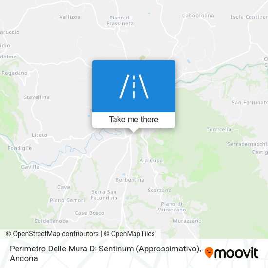 Perimetro Delle Mura Di Sentinum (Approssimativo) map