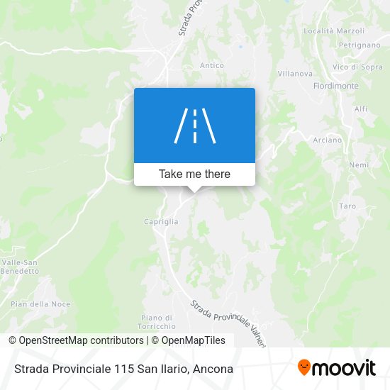 Strada Provinciale 115 San Ilario map