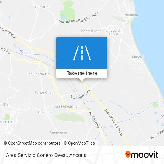 Area Servizio Conero Ovest map