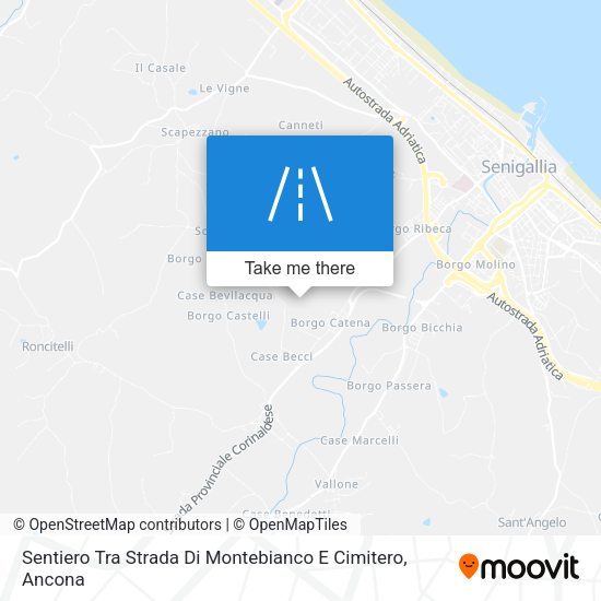 Sentiero Tra Strada Di Montebianco E Cimitero map