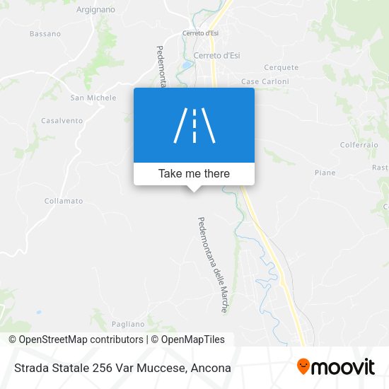 Strada Statale 256 Var Muccese map