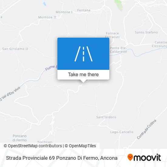 Strada Provinciale 69 Ponzano Di Fermo map